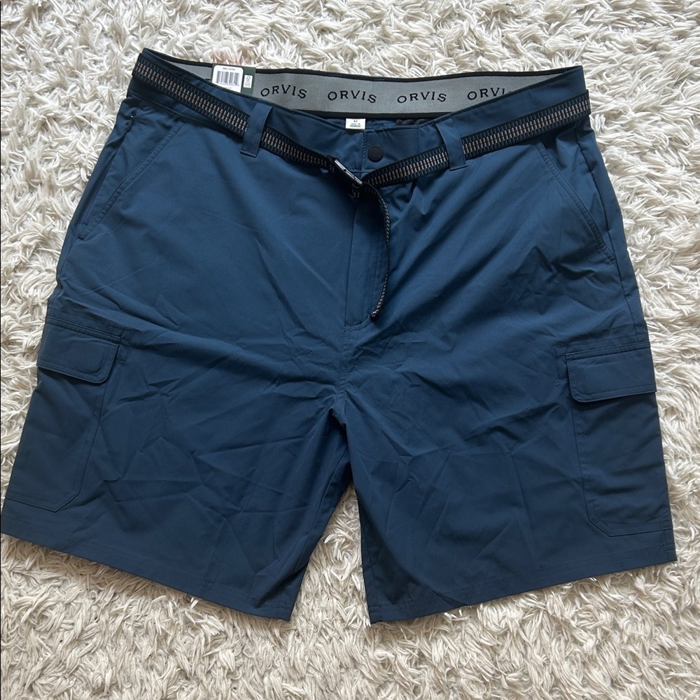 Orvis Men's Navy Cargo Shorts Sz 42 NWT